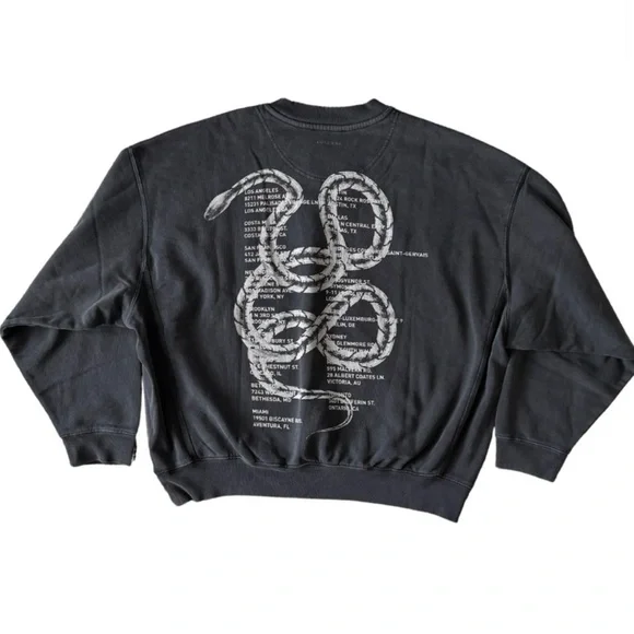 Anine Bing Jaci Sweatshirt Twisted Snake in Washed Black color (MEDIUM) - Picture 7 of 8